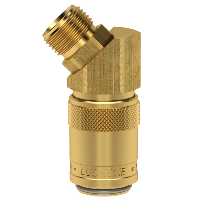 TEMPERIER-KUPPLUNG MIT VENTIL G 3/8" AG,MS58,DN9,45° TEMPERIER-KUPPLUNG MIT VENTIL G 3/8" AG,MS58,DN9,45°